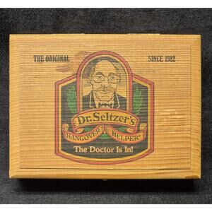 Dr. Seltzer's Hangover Helper The Original Practicing Doctor Wooden Trinket Box